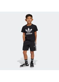 Kinder T-Shirt & Shorts "SHORT TEE SET", schwarz, sportlich, Gr. 104, adidas originals, Obermaterial: 100% Baumwolle. Obermaterial Hose: 70%