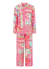 Zwillingsherz Damen Shirtbluse ""Be Happy"", bunt, modisch, Gr. SM, mehrfarbig, gemustert, Obermaterial: 100% Viskose, Blusen, mit auffälligem
