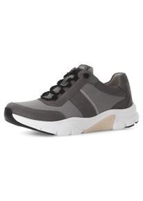 Herren Slip-On Sneaker, Gabor Rollingsoft, Gr. 7, grau, Nubukleder, Mesh, sportlich, Schuhe, Freizeitschuh, Halbschuh, Slipper mit Logo an der Ferse,