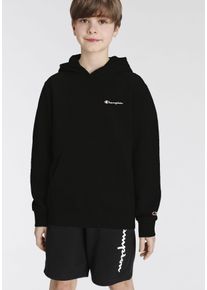 Champion Kinder Kapuzensweatshirt, schwarz, sportlich, Gr. S, Sweatware, Obermaterial: 73% Baumwolle, 27% Polyester, Sweatshirts, für Kinder
