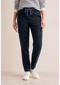 Cecil Damen Stoffhose, blau, casual, Gr. XXL, unifarben, Web, 73% Baumwolle, 24% Polyester, 3% Elasthan, Hosen, Middle Waist