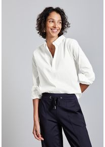 Street One Damen Langarmbluse, weiß, casual, Gr. 36, unifarben, Web, 74% Baumwolle, 24% Polyamid, 2% Elasthan, Blusen, im soften Baumwoll-Mix