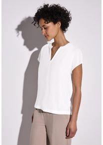 Street One Damen Hemdbluse, weiß, casual, Gr. 42, unifarben, Stoff, 100% Viskose, Blusen, aus softer Viskose