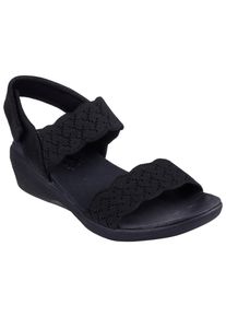 Skechers Damen Keilsandalette "ARYA-ON THE RISE", Gr. 35, schwarz, Textil, Lederimitat, unifarben, casual, Schuhe, Plateausandale, Klettschuh mit