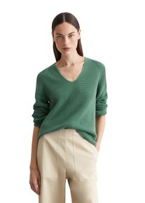 Marc O'Polo MARC O'POLO Damen Strickpullover "aus softem Baumwoll-Garn", grün, casual, Gr. S, unifarben, Obermaterial: 100% Baumwolle, Pullover