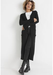 HECHTER PARIS Damen Longstrickjacke, schwarz, Basic, Gr. 32, unifarben, Strick, Obermaterial: 50% Viskose, 28% Polyester, 22% Polyamid, Strickjacken,