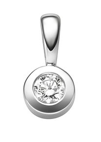 Adelia´s ADELIA ́S Damen Ketten-Anhänger "Damen 585 Weißgold Anhänger mit Diamant Brillant Ø 5,8 mm", 0,15 ct VVS = sehr sehr kleine Einschlüsse, Weißgold