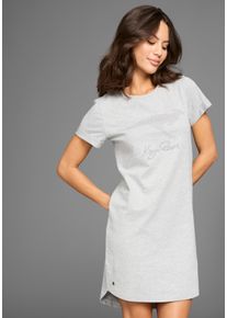 Kangaroos Damen Sweatkleid, grau, casual, Gr. 48, unifarben, bedruckt, Sweatware, Obermaterial: 90% Baumwolle, 10% Viskose, Kleider, mit tollem