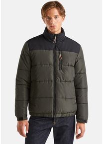 Herren Steppjacke, grün, casual, Gr. S, United Colors Of Benetton, Obermaterial: 100% Polyester, Jacken, mit kontrastfarbenen Einsatz