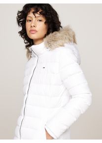 Tommy Jeans Damen Steppmantel "TJW ESSENTIAL HOODED DOWN COAT", weiß, casual, Gr. M, unifarben, Web, Steppware, Obermaterial: 100% Polyester. Futter: