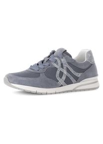 Gabor Damen Keilsneaker "FLORENZ", Gr. 37, blau, Veloursleder, Textil, casual, Schuhe, Freiezeitschuh, Halbschuh, Schnürschuh in Komfortweite G
