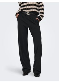 Only Damen Anzughose "ONLPOPTRASH LIFE MW STRAIGHT PANT PNT", schwarz, modisch, Gr. S, unifarben, Obermaterial: 63% Viskose, 32% Nylon, 5% Elasthan,