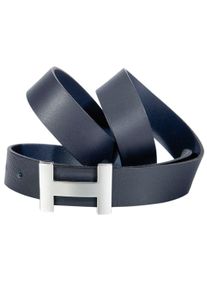 Silbergift Damen Koppelgürtel, blau, casual,klassisch,feminin,elegant, Gr. 80, unifarben, Rindsleder, Gürtel, mit dekorativer, grafischer Schließe