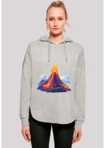 F4NT4STIC Damen Kapuzenpullover "Vulkanausbruch", grau, casual, Gr. M, Obermaterial: 100% Baumwolle, Pullover, Premium Qualität