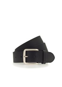 Mustang Damen Ledergürtel, schwarz, casual,klassisch, Gr. 130, unifarben, Leder, Gürtel, Überlänge, Dornschließe in mattem Silber, 4 cm