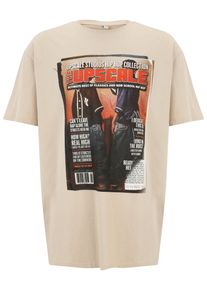 Herren T-Shirt "Upscale by Mister Tee Unisex Upscale Magazine Oversize Tee", beige, casual, Gr. XXL, UPSCALE BY MISTER TEE, unifarben, 100%