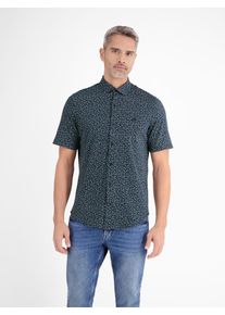 Lerros Herren Kurzarmhemd "Lerros Jerseyhemd für Herren, sommerlich gemustert", blau, Gr. S, 100% Baumwolle, Hemden