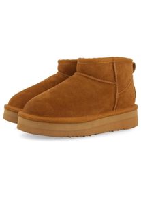 Gioseppo Kinder Plateaustiefelette "BLONS", Gr. 38, braun, Leder, modisch, Schuhe, Plateauboots, Schlupfboots, Winterboots aus Leder