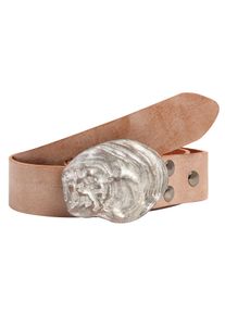 Damen Ledergürtel, beige, casual,modisch, Gr. 85, RETTUNGSRING BY SHOWROOM 019, unifarben, Leder, Gürtel, mit austauschbarer Schließe »Auster Muschel
