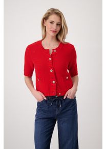 monari Damen Strickjacke "Jacke Strickjacke Knöpfe", rot, modisch, Gr. 42, unifarben, Strick, Obermaterial: 86% Baumwolle, 14% Polyester,