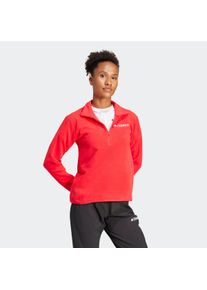 adidas terrex Damen Sweatshirt "W MT ESS HZ FL", rot, sportlich, Gr. S, Obermaterial: 100% Polyester, Sweatshirts