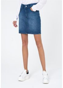 FRESHLIONS Damen Sommerrock "Carmen", blau, klassisch, Gr. L, unifarben, 100% Baumwolle, Röcke, im klassischen Design