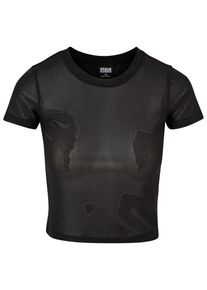 Urban Classics Herren T-Shirt "Urban Classics Damen Ladies Short Mesh Tee", schwarz, casual, Gr. M, unifarben, 94% Polyamid, 6% Elasthan, Shirts