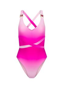 MODA MINX Damen Badeanzug "Club Tropicana", rosa, feminin, Gr. XS, unifarben, 100% Polyester, Badeanzüge, mit stilvollem Steinbesatz