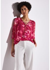 Street One Damen Chiffonbluse, rot, casual, Gr. 38, bedruckt, Web, Obermaterial: 100% Polyester, Blusen, mit All-Over Print