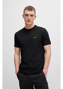 BOSS Green Herren Rundhalsshirt "Tee", schwarz, casual, Gr. XXL, Single Jersey, Obermaterial: 95% Baumwolle, 5% Elasthan, Shirts, mit gummiertem