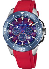 Festina Herren Chronograph "Chrono Bike", rot, Armbanduhren, Armbanduhr, Quarzuhr, Herrenuhr, Stoppfunktion, bis 10 bar wasserdicht