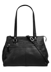 Betty Barclay Damen Umhängetasche, schwarz, Leder, unifarben, leicht glänzend, Taschen, echt Leder