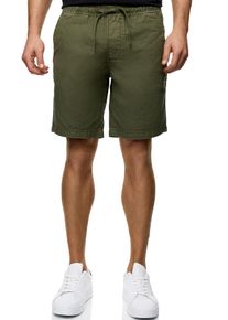 INDICODE Herren Shorts "INWamo", grün, modisch, Gr. XL, unifarben, Web, Obermaterial: 55% Baumwolle, 45% Leinen, Hosen