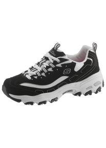 Skechers Damen Sneaker "D ́Lites - Biggest Fan", Gr. 35, schwarz-weiß, Leder, Synthetik, Textil, sportlich, Schuhe, Freizeitschuh, Halbschuh,