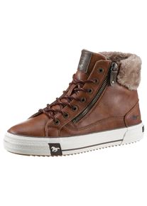Mustang Shoes Damen Schnürboots, Gr. 37, braun, Lederimitat, sportlich, Schuhe, mit Reißverschluss außen