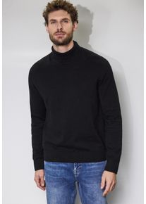 Street One MEN Herren Rollkragenpullover, schwarz, casual, Gr. XL, unifarben, Web, 100% Baumwolle, Pullover, aus reiner Baumwolle
