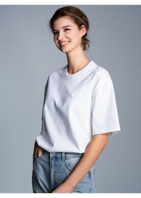 TRIGEMA Damen T-Shirt "TRIGEMA Heavy Oversized T-Shirt", weiß, casual, Gr. M, 100% Baumwolle, Shirts