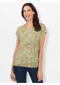 Inspirationen Damen Print-Shirt "Shirt", grün, Gr. 40, gemustert, mehrfarbig, bedruckt, gepunktet, 95% Viskose, 5% Elasthan, Shirts