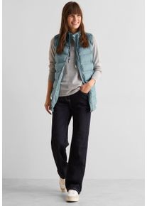 Cecil Damen Steppweste, blau, casual, Gr. XL, unifarben, Stoff, 100% Polyester, Westen, mit Stehkragen