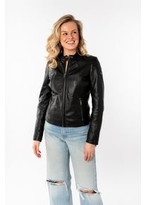Mauritius Damen Lederjacke, schwarz, modisch, Gr. XL, unifarben, Obermaterial: 100% Schafsleder. Futter: 100% Baumwolle. Ärmelfutter: 100% Polyester,