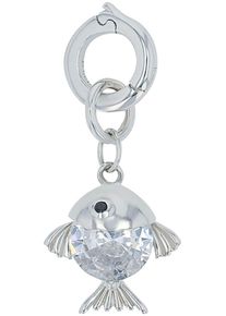 Amor Damen Charm-Einhänger "Fisch-Optik, 2038466", schwarz, Silber 925 (Sterlingsilber), Charms, mit Zirkonia (synth.)