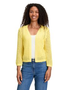 Betty Barclay Damen Strickjacke "Betty Barclay Casual-Strickjacke mit Effektgarn", gelb, casual, Gr. 36, Strick, Obermaterial: 62% Baumwolle, 29%