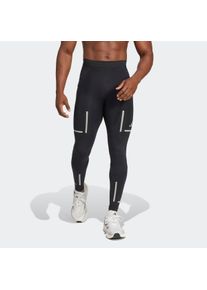 Herren Lauftights "ULT HI VIS TIG", schwarz, sportlich, Gr. XXL, adidas Performance, Obermaterial: 79% Polyester, 21% Elasthan, Hosen