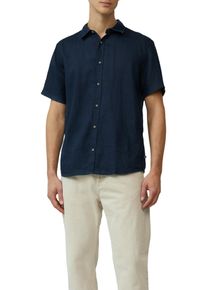 s.Oliver Herren Leinenhemd, blau, casual, Gr. S, unifarben, Web, Obermaterial: 100% Leinen, Hemden, mit kurzen Ärmeln und einer Knopfleiste