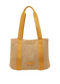 Marc O'Polo MARC O'POLO Damen Shopper "in Crochet-Raffia-Bast-Optik", gelb, Obermaterial: 100% Polypropylen, unifarben, Taschen