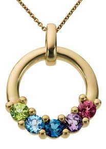 Firetti Damen Ketten-Anhänger "Schmuck Geschenk Gold 333 Halsschmuck Anhänger für Halskette Peridot", Gelbgold 333, 2,50 g, bunt, Gelbgold 333,