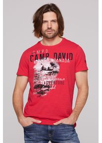 CAMP DAVID Herren Rundhalsshirt, rot, casual, Gr. XXXL, bedruckt, Material: 100% Baumwolle, Shirts, aus Baumwolle