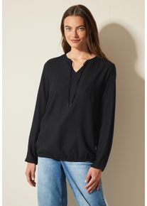 Cecil Damen Langarmbluse, schwarz, casual, Gr. XXL, unifarben, Stoff, 100% Viskose, Blusen, aus softer Viskose