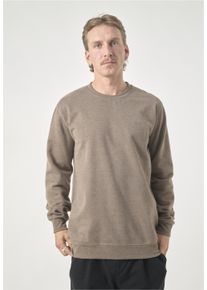 Cleptomanicx Herren Sweatshirt "Ligull", braun, casual, Gr. L, meliert, 100% Baumwolle, Sweatshirts, mit kleiner Möwen-Stickerei