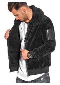 behype Herren Sweatjacke "Teddy-Zip", schwarz, casual, Gr. L, unifarben, 100% Polyester, Sweatjacken, aus weichem Teddyfleece